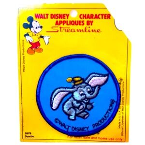 Vintage 1970’s Walt Disney Dumbo Character Patch.  New in Package.